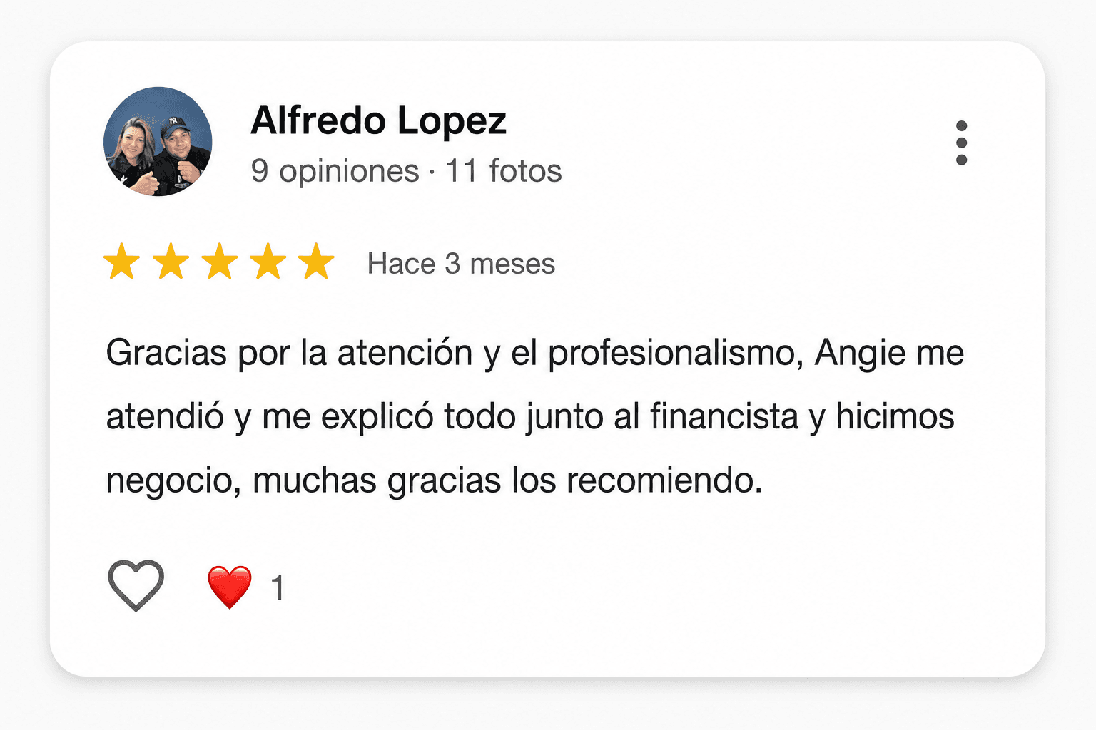 Client review screenshot