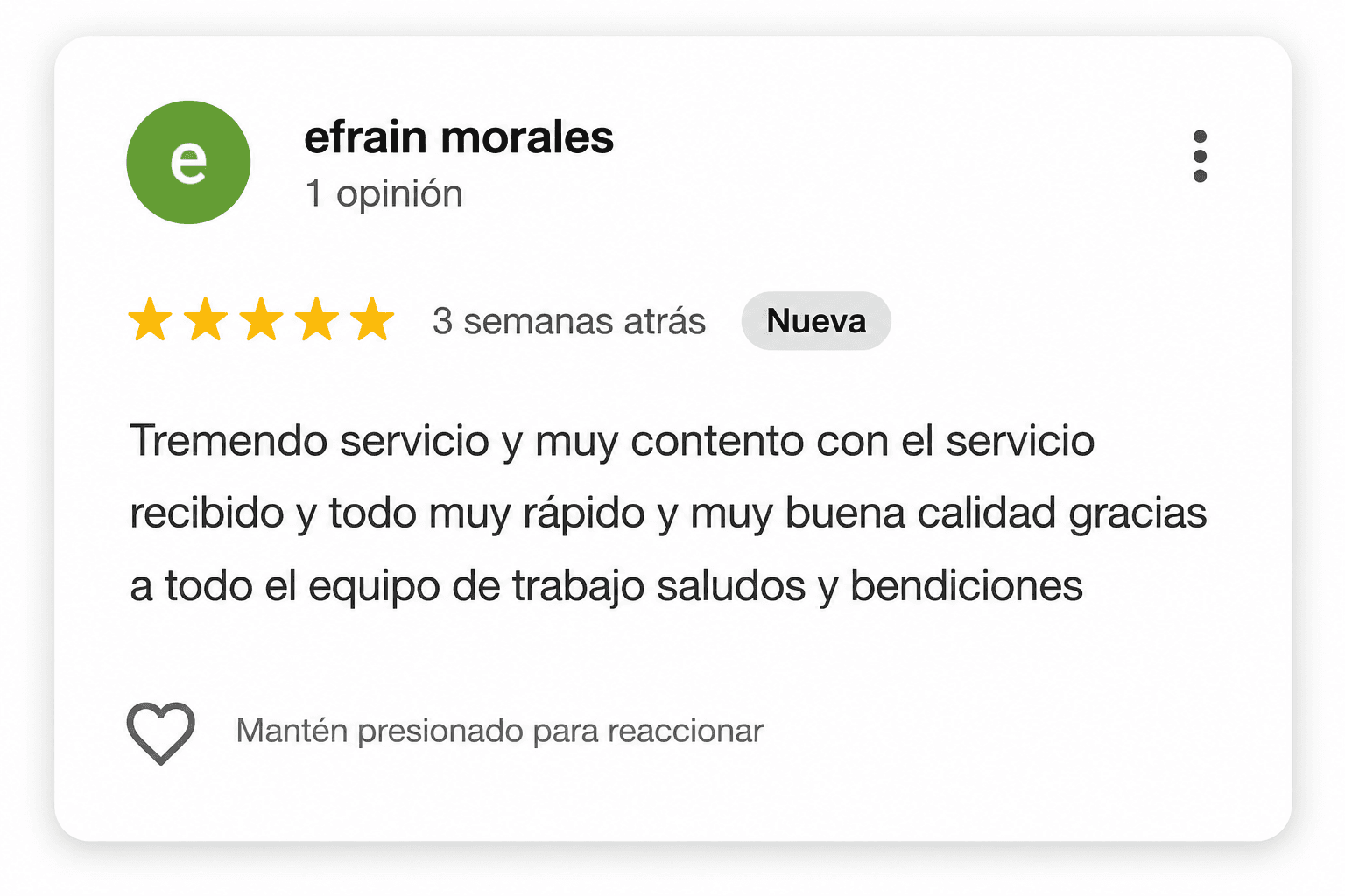 Client review screenshot