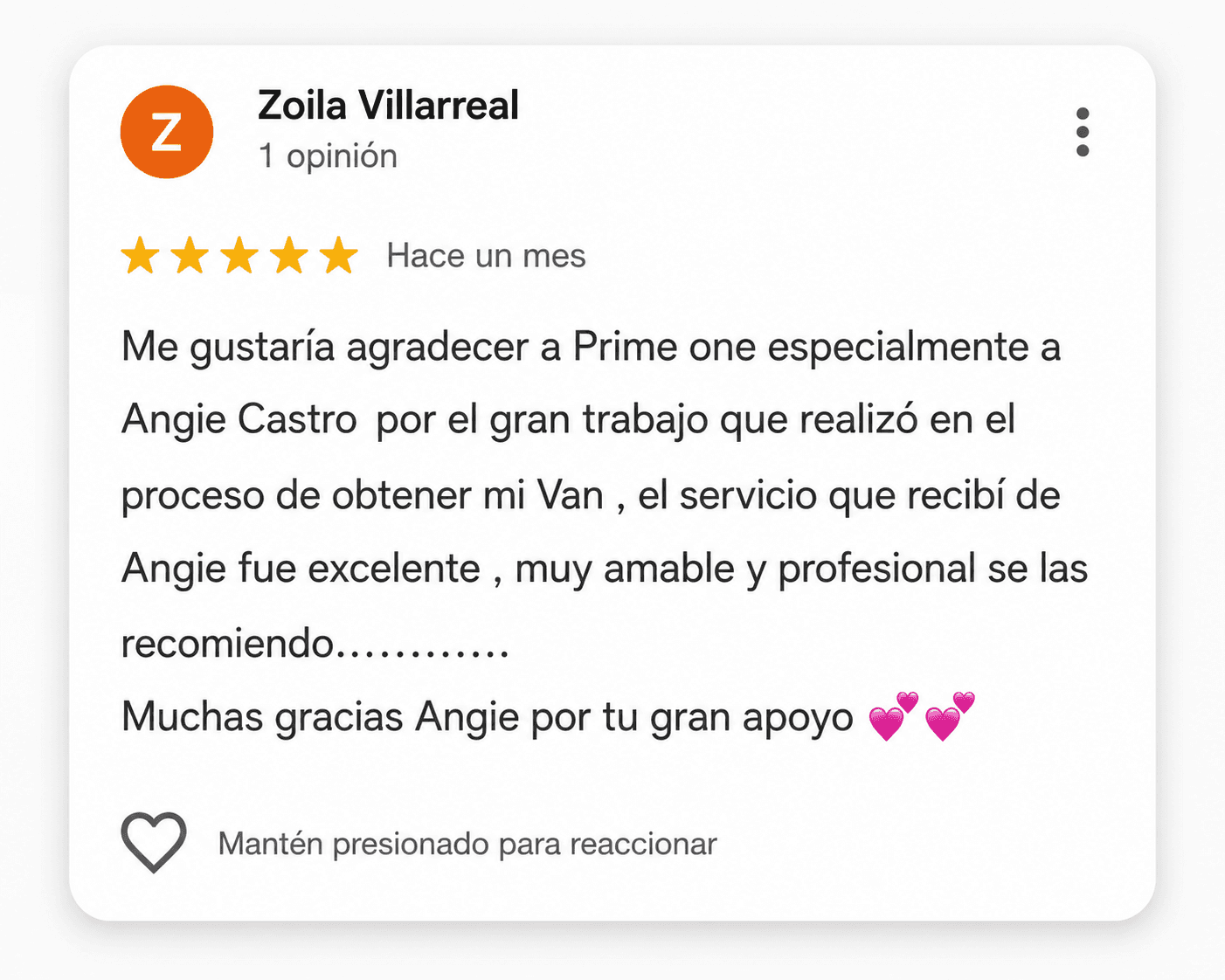 Client review screenshot